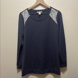 Motherhood Maternity Navy Blue Lace Accent Too, Size M